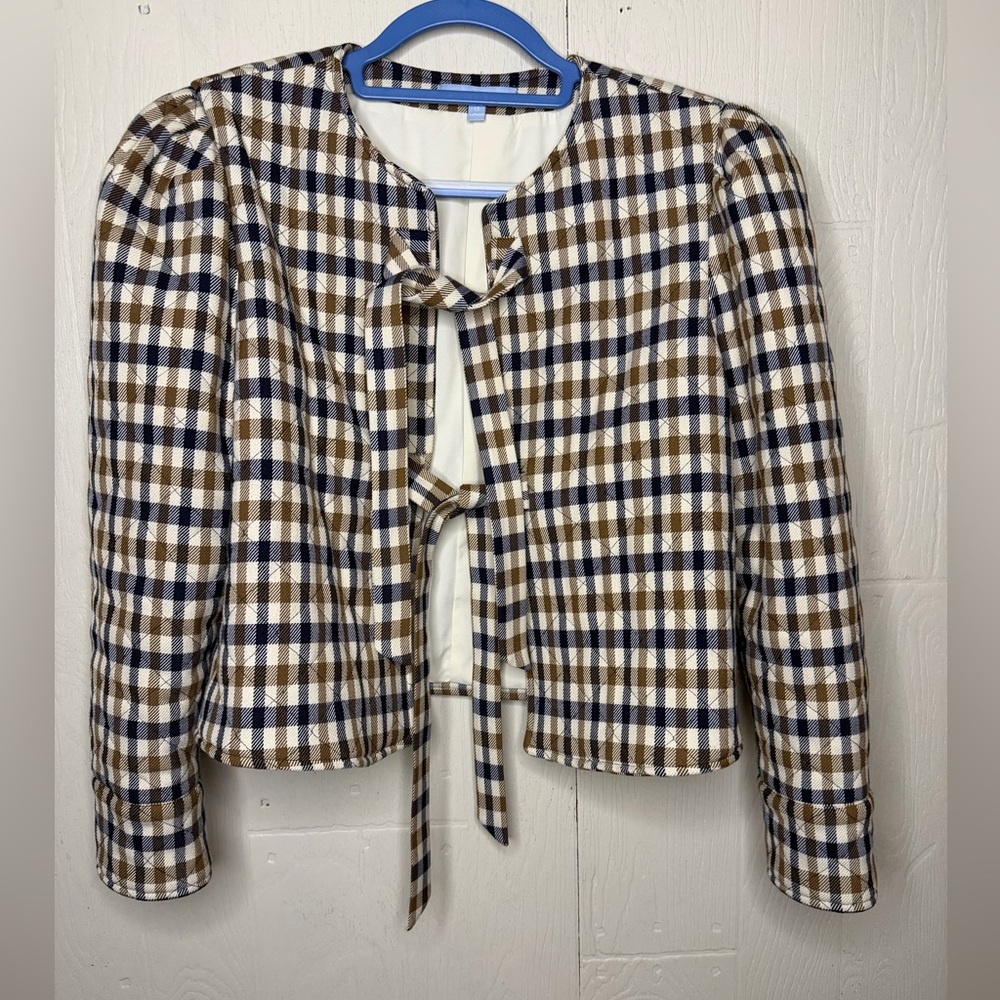 Antonio Melani x Jennifer Sumko Isabella Check Plaid Quilted Jacket